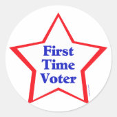 Erstwähler Runder Aufkleber (Vorderseite)