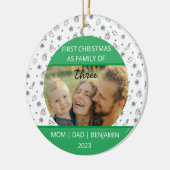 Erstweihnachtsfamilie von drei Kindern Keramik Ornament (Links)