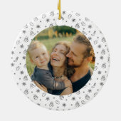 Erstweihnachtsfamilie von drei Kindern Keramik Ornament (Hinten)