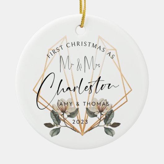 Erstweihnachtsfeier Verheiratete Keramik Keramik Ornament (Vorne)