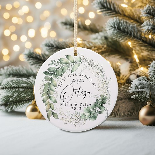 Erstweihnachtsfeier, Verheiratete Keramik Ornament