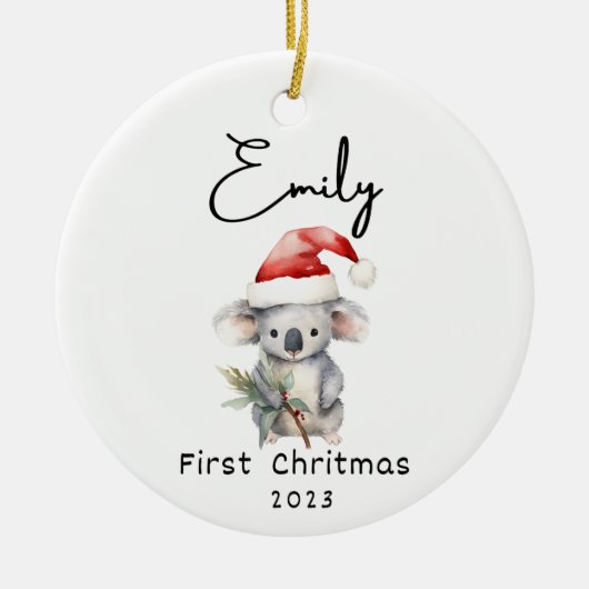 Erstweihnachtsfest, Personalisierter Name des Baby Keramik Ornament (Vorne)