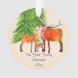 Erstweihnachtskunst der Hirschfamilie - kunstvolle Ornament