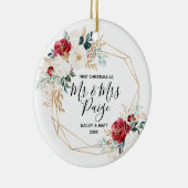 Erstweihnachtsmann und Keramik Couple Ornament (Rechts)