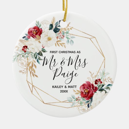 Erstweihnachtsmann und Keramik Couple Ornament (Vorne)