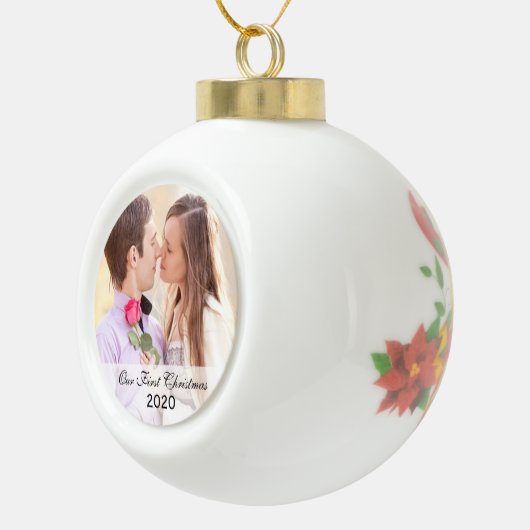 Erstweihnachtszittel gemeinsam mit Circle Foto Orn Keramik Kugel-Ornament (Rechts)