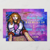 ERSUCHT DEN TORAH Bat Mitzvah Einladung (Vorne/Hinten)