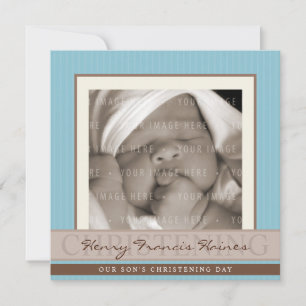 ERSUCHT FOTO CHRISTENING, Eleganz 8SQ Einladung