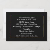 ERSUCHUNG DES NEUJAHRES NACH GALA - halbförmlich - Einladung (Rückseite)