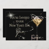 ERSUCHUNG DES NEUJAHRES NACH GALA - halbförmlich - Einladung (Vorne/Hinten)
