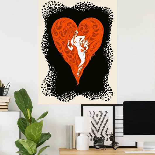 Erté - Aces Suite, Herz Poster (Heimbüro)