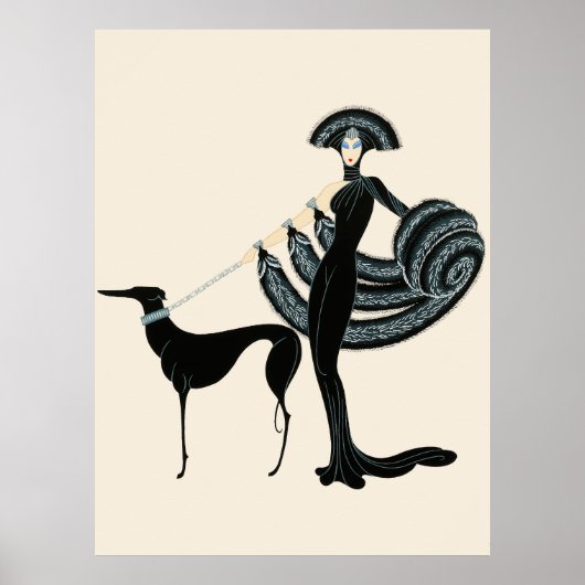 Erté - Auf der Theatersuite, Symphonie in Schwarz Poster (Vorne)