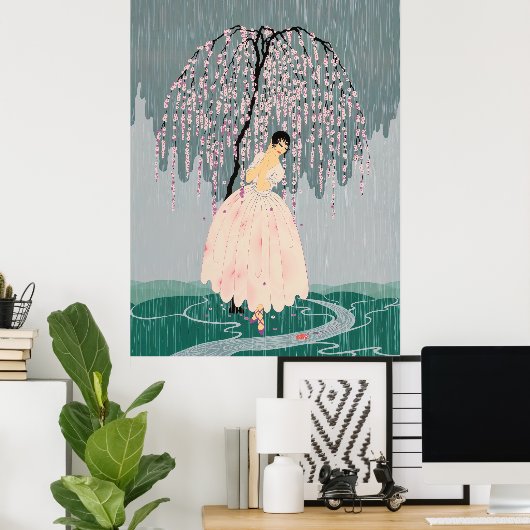 Erté - Blossom Umbrella Poster (Heimbüro)