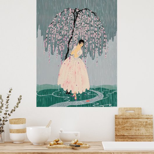 Erté - Blossom Umbrella Poster (Küche)