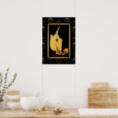 Erte Deko Style Lady Poster - Gold/Gelb (Küche)