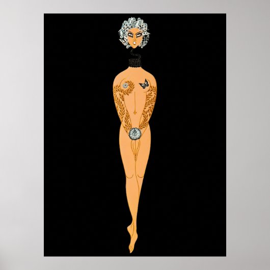 Erté - Der Brief I aus der Alphabet Suite, 1976 Poster (Vorne)