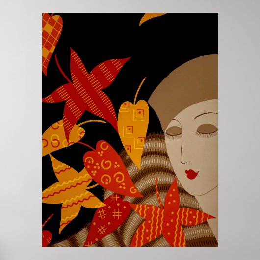 Erté - Die Jahreszeiten, Herbst [Nacht] Poster (Vorne)