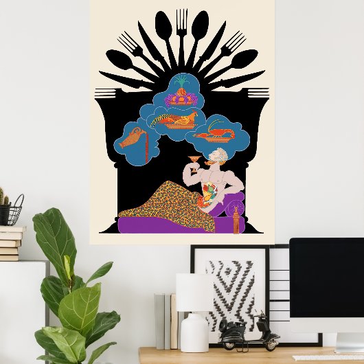 Erté - Die Sieben Todsöhne Suite, Gluttony Poster (Heimbüro)