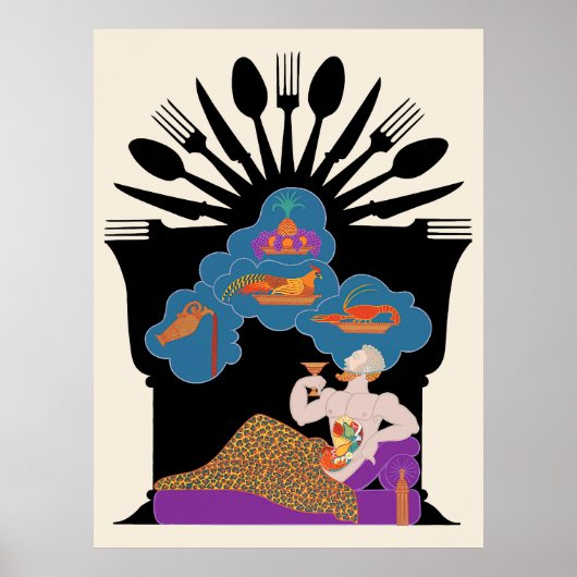 Erté - Die Sieben Todsöhne Suite, Gluttony Poster (Vorne)