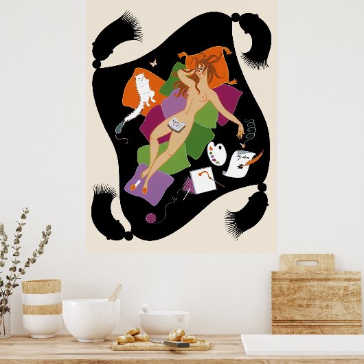 Erté - Die Sieben Todsöhne Suite, Sloth Poster (Küche)