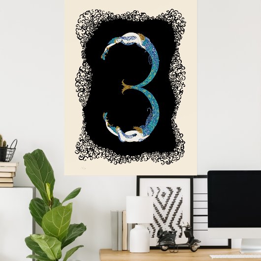 Erté - Die Zahlensuite, die Nummer 3 Poster (Heimbüro)