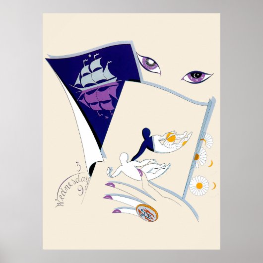 Erté - Die Zodiac Suite, Gemini Poster (Vorne)