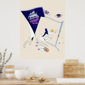 Erté - Die Zodiac Suite, Gemini Poster (Küche)