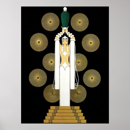 Erté - Emerald Vase [Nachtversion] Poster (Vorne)
