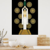 Erté - Emerald Vase [Nachtversion] Poster (Küche)