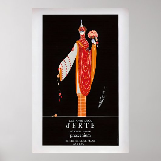 Erté Exhibition Poster  Vintage Art Deco Print 1 (Vorne)