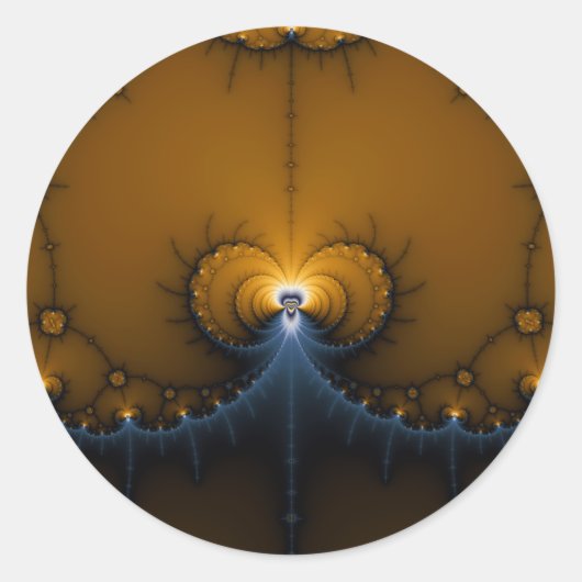 Erte - Fraktal Runder Aufkleber (Vorderseite)