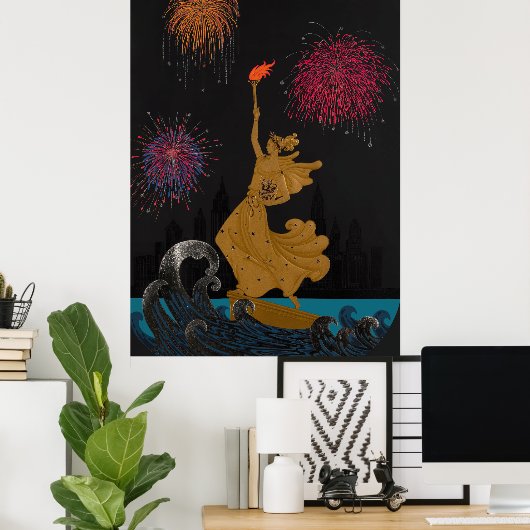 Erté - Freiheitsstatue (Nacht) Poster (Heimbüro)