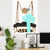 Erté - Kissenschwung Poster (Heimbüro)