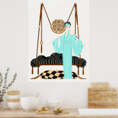 Erté - Kissenschwung Poster (Küche)