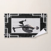 Erte Lady mit Hund Art Deco Badhandtuch Set (Handtuch)