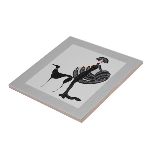 ERTE Lady mit Hund Fliese (Seite)