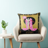 Erte Lady mit rosa Boa Kissen. Kissen (Stuhl )