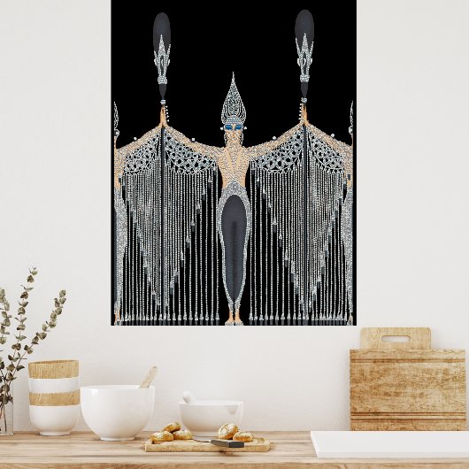 Erté - Les Bijoux de Perle [schwarz] Poster (Küche)