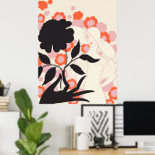 Erté - Schwarze Rose Poster (Heimbüro)