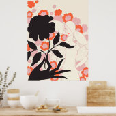 Erté - Schwarze Rose Poster (Küche)