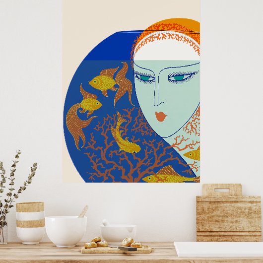 Erté - The 20ties Remembered Suite, Fish Bowl Poster (Küche)