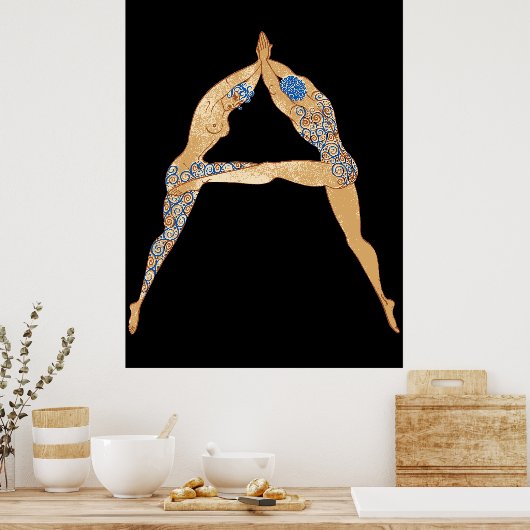 Erté - The Letter A von der Alphabet Suite, 1976 Poster (Küche)