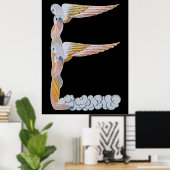 Erté - The Letter E von der Alphabet Suite, 1976 Poster (Heimbüro)