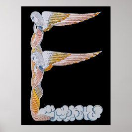 Erté - The Letter E von der Alphabet Suite, 1976 Poster