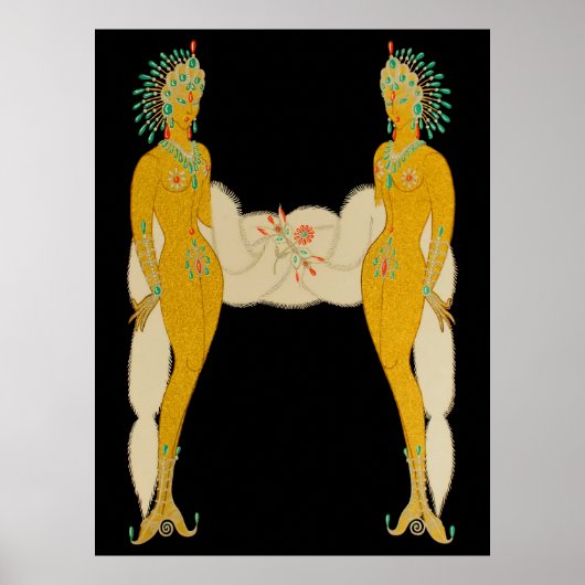 Erté - The Letter H aus der Alphabet Suite, 1976 Poster (Vorne)