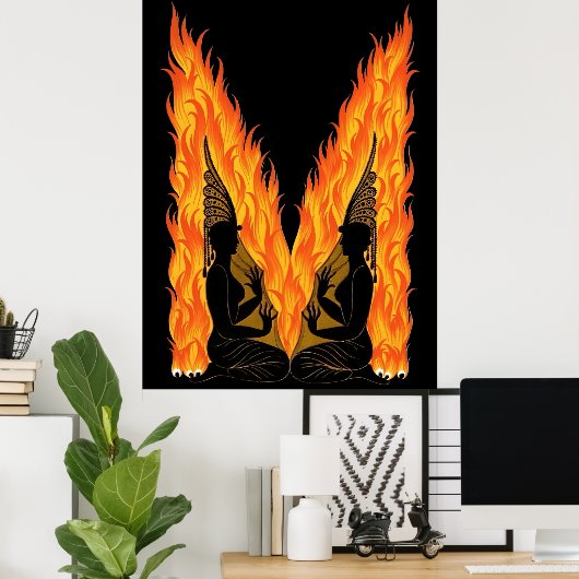 Erté - The Letter M von der Alphabet Suite, 1976 Poster (Heimbüro)