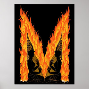 Erté - The Letter M von der Alphabet Suite, 1976 Poster