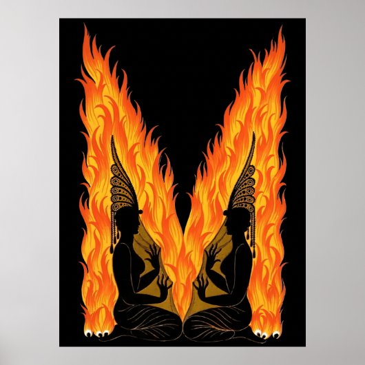 Erté - The Letter M von der Alphabet Suite, 1976 Poster (Vorne)