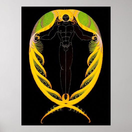 Erté - The Letter P von der Alphabet Suite, 1976 Poster (Vorne)