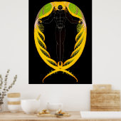 Erté - The Letter P von der Alphabet Suite, 1976 Poster (Küche)